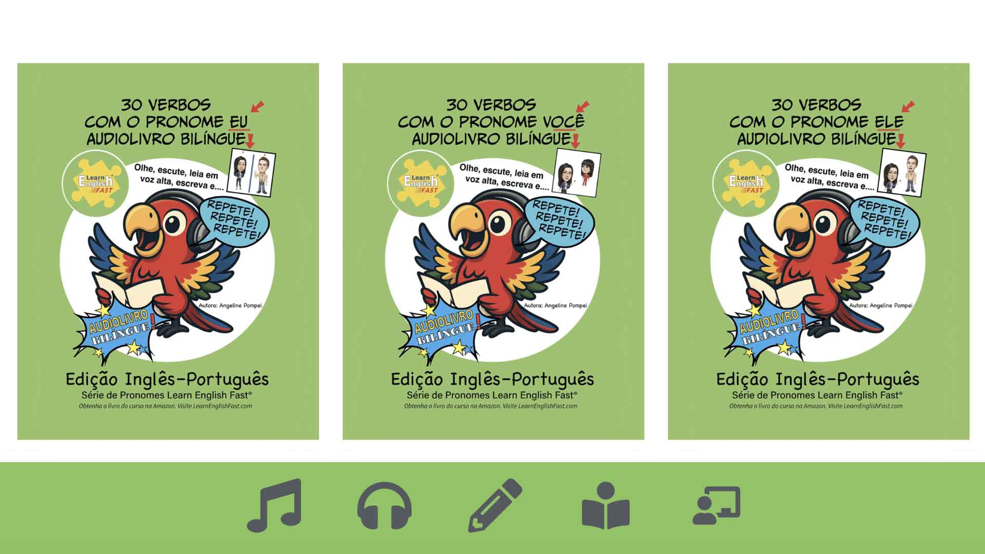English Portuguese Bilingual Audiobooks pronouns I You He