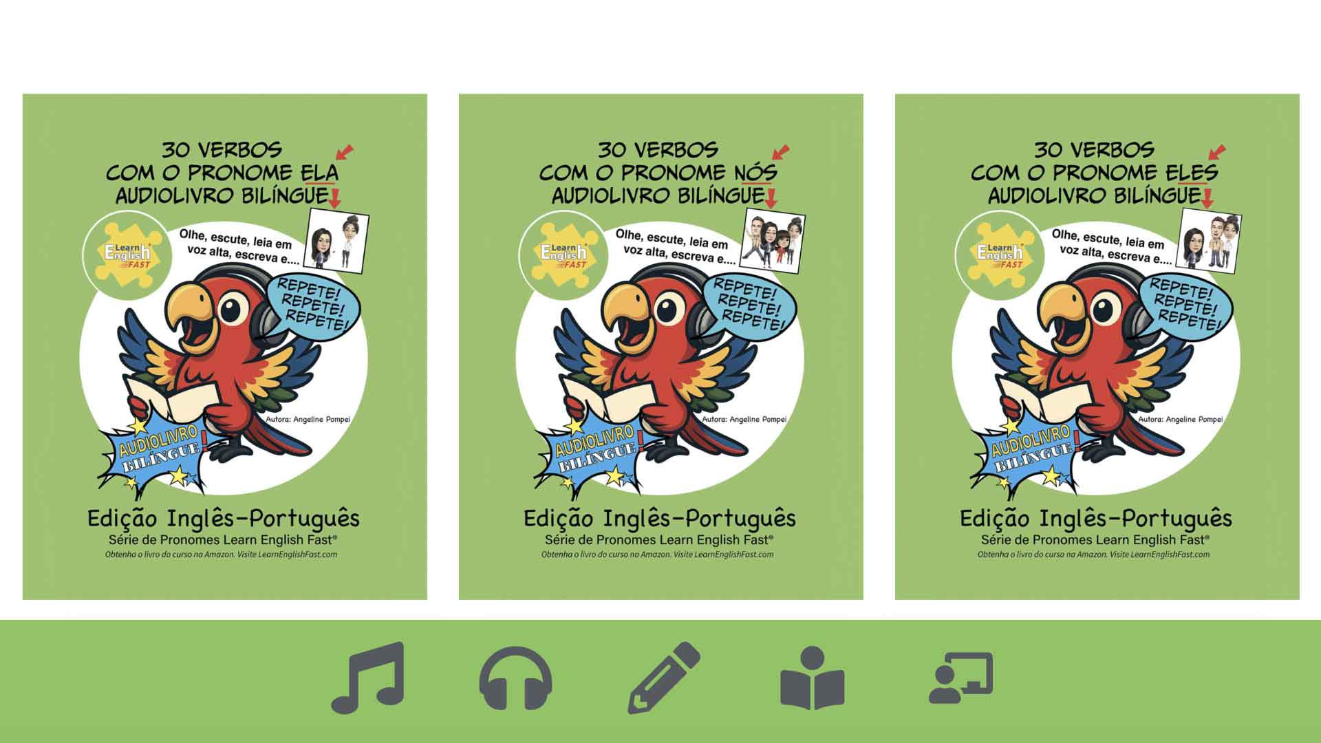 English Portuguese Bilingual Audiobooks pronouns He We They